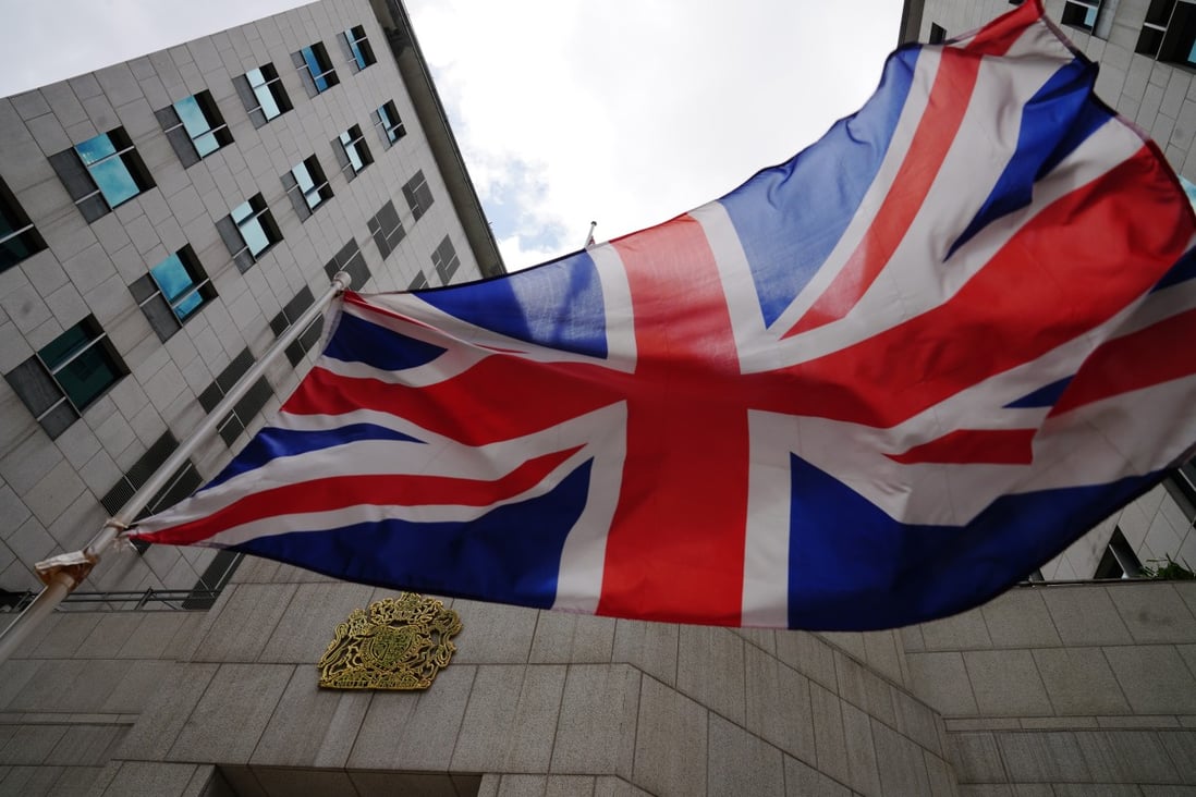 The Union flag flies in front of the British consulate in Admiralty, Hong Kong on July 2. Photo: Sam Tsang