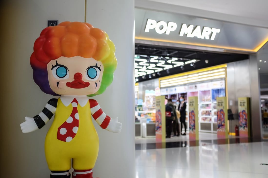 Chinese toymaker Pop Mart’s store in a shopping centre in Beijing. Global demand for Chinese toys and other consumer goods has surged in recent months, driving China’s trade surplus to record levels. Photo: EPA-EFE