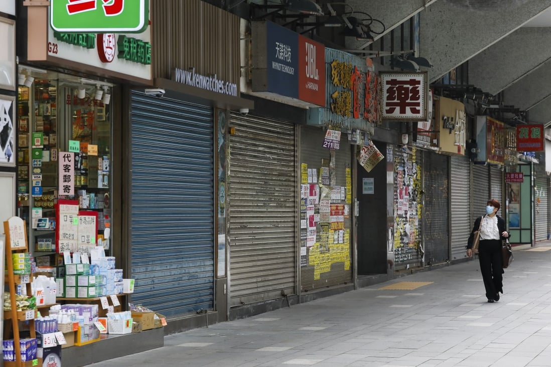 Closed shops in Hong Kong’s Tsim Sha Tsui shopping district on December 13. Photo: K Y Cheng