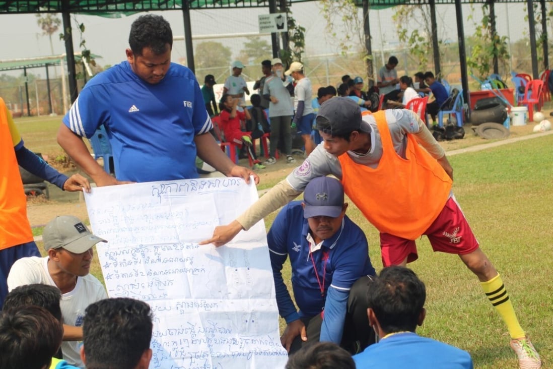 Indochina Starfish Foundation (ISF) coaches in action in Cambodia. Photo: ISF