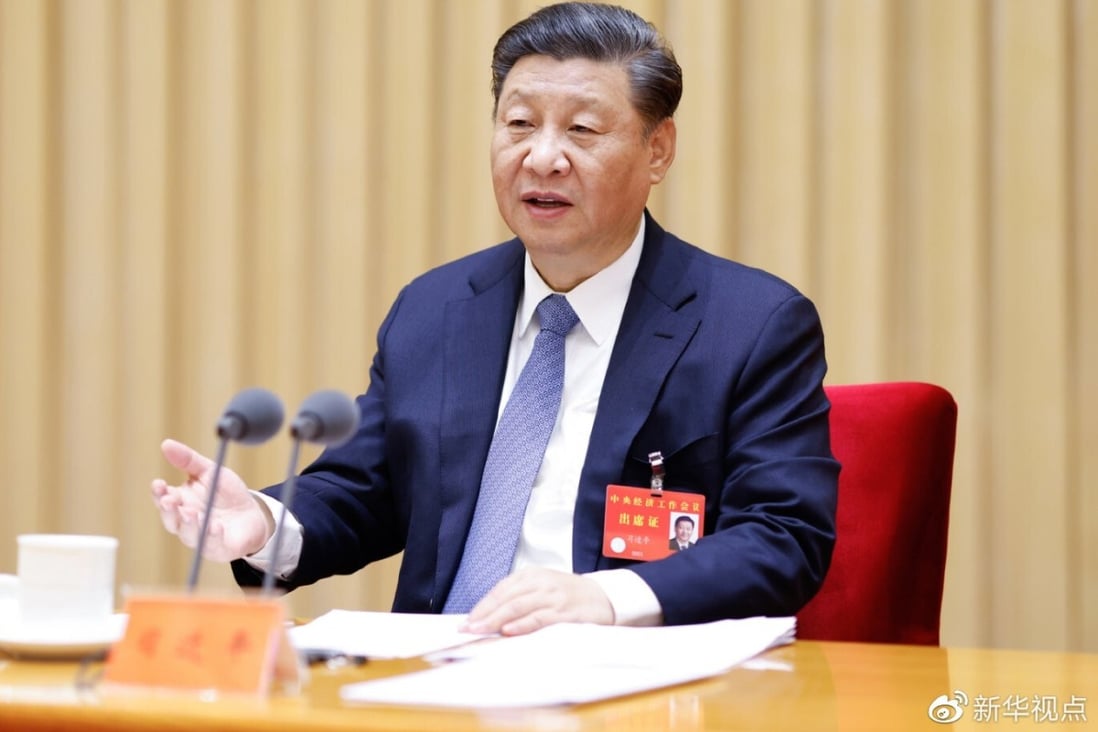 Chinese President Xi Jinping speaks at the Central Economic Work Conference on Friday. Photo: Xinhua