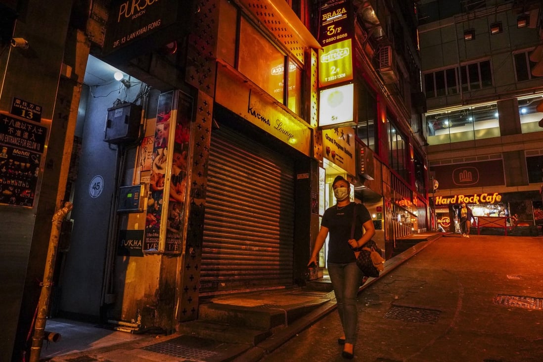 Lan Kwai Fong, the party district of Hong Kong, has been almost deserted amid the pandemic. Restrictions on social life should be taken in stride for the sake of public health. Photo: Robert Ng