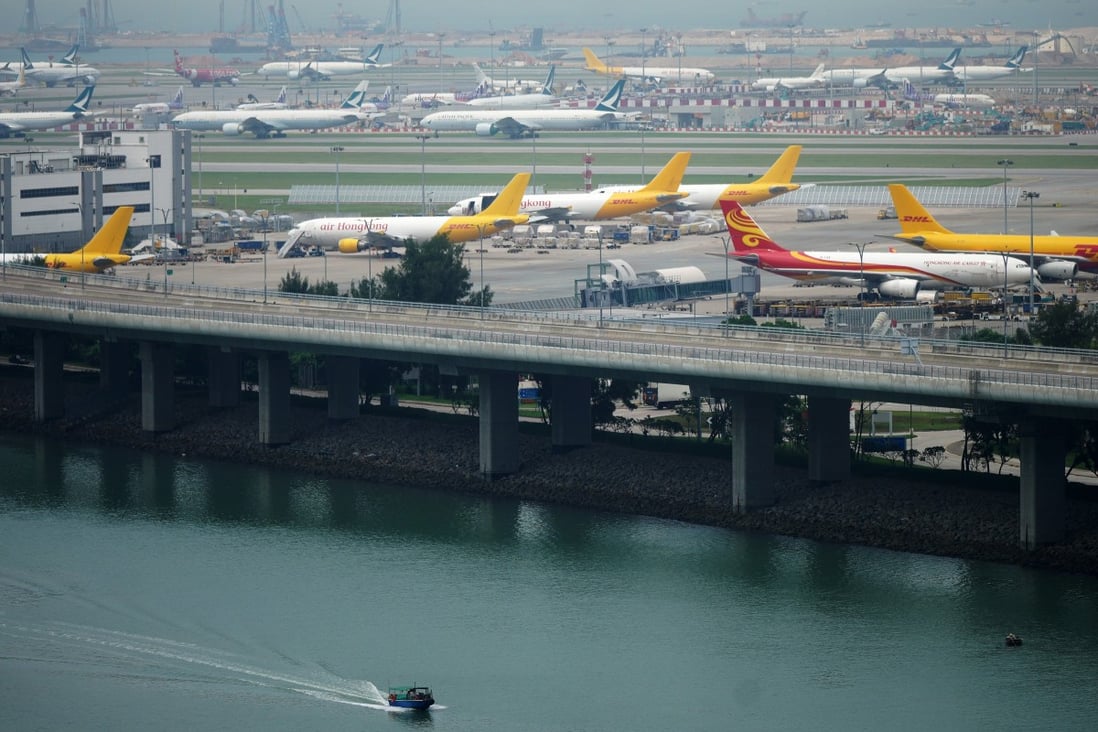 DHL cargo aeroplanes at Hong Kong International Airport. Photo: Sam Tsang
