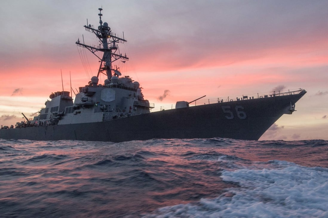 The USS John S. McCain neared the contested Spratly Islands on Tuesday. Photo: US Navy via AP