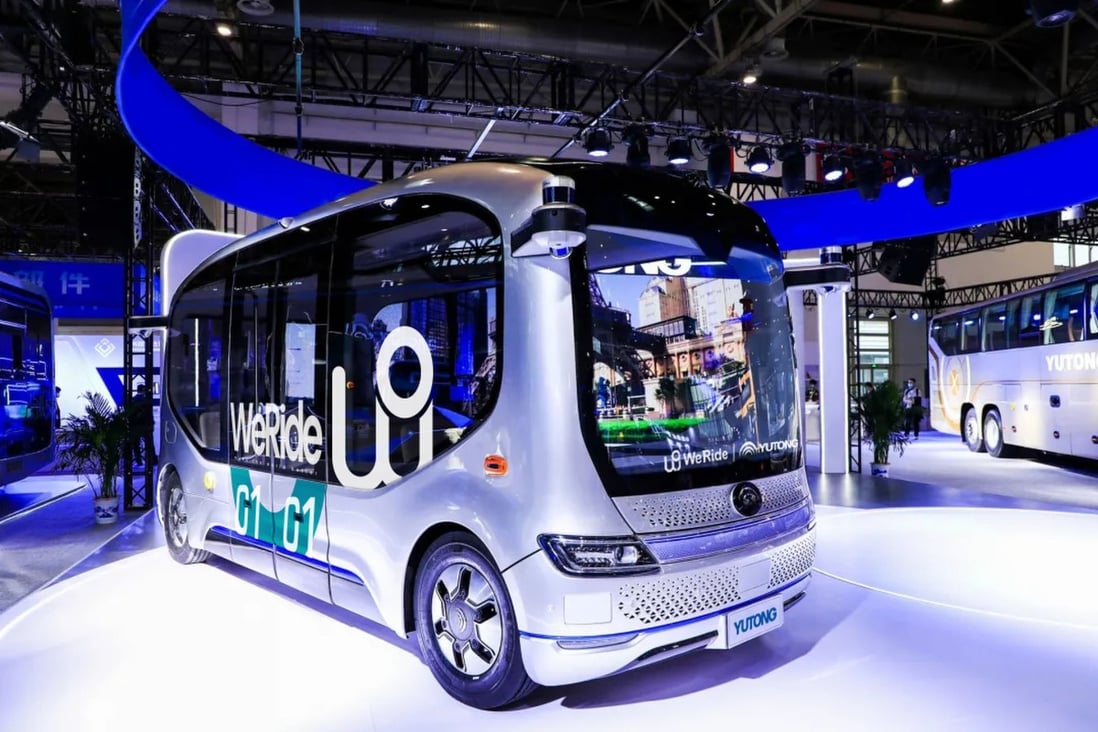 Self-driving start-up WeRide and bus maker Yutong have teamed up to develop a fully driverless ‘mini robobus’. Photo: Handout