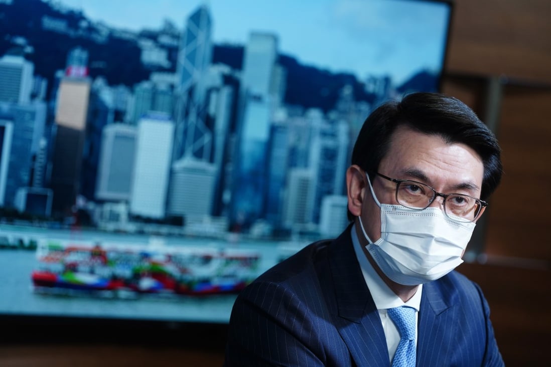 Commerce secretary Edward Yau says the time is not right to revive plans for a Hong Kong-Singapore travel bubble. Photo: Sam Tsang