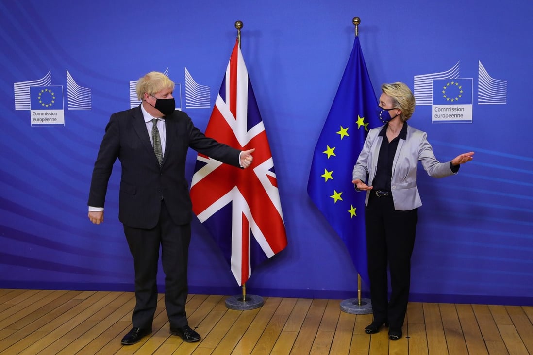 British Prime Minister Boris Johnson and European Commission president Ursula von der Leyen meet on December 9 on post-Brexit arrangements. A trade deal was finally reached on December 24. Photo: Getty Images / TNS