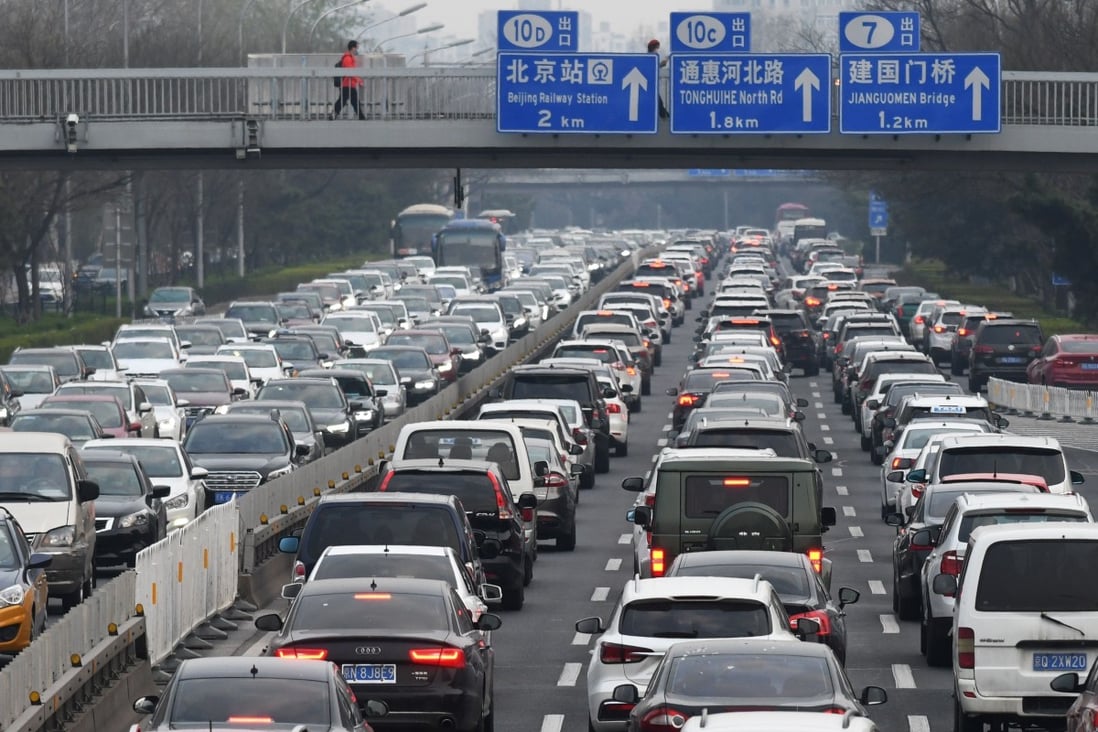 Commute times in Beijing are among the worst in China, with many residents sitting in traffic for hours every day. Photo: AFP