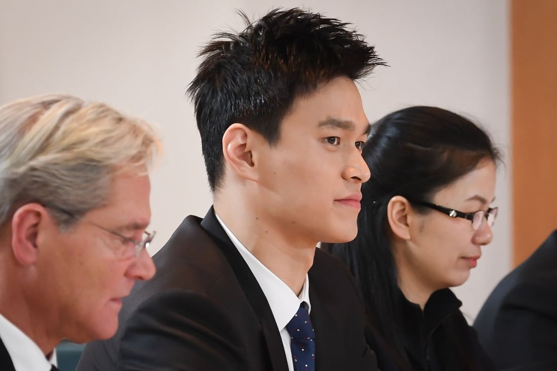 Sun Yang before a public hearing before the Court of Arbitration for Sport in November 2019. Photo: AFP