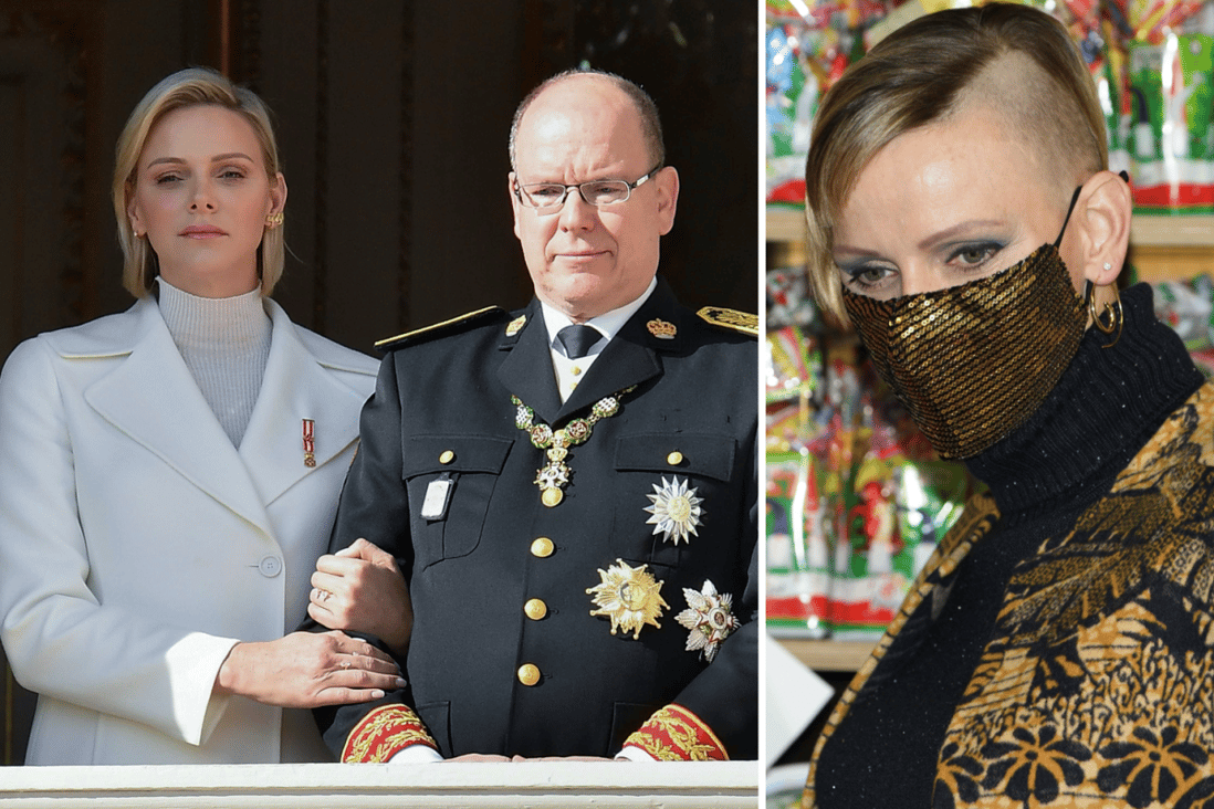 Princess Charlene of Monaco and Prince Albert II of Monaco, and the princess with a new hairstyle. Photos: Getty Images