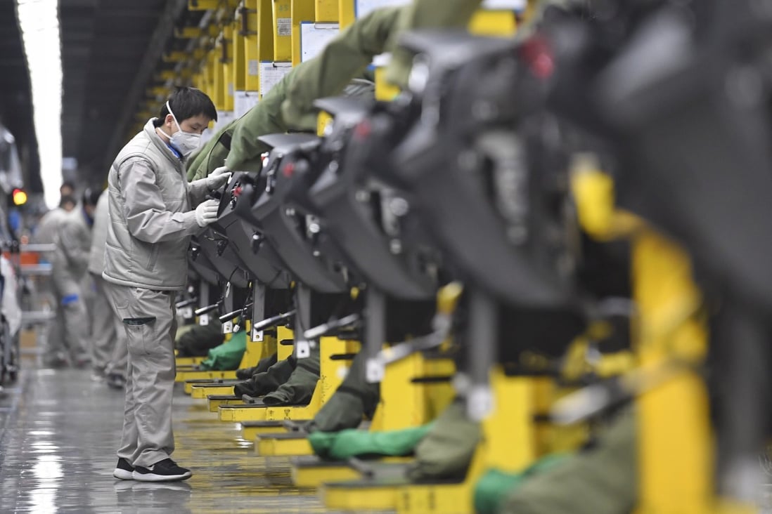 The value-added output of China’s manufacturing industry for 2019 has been reduced by 435 billion yuan (US$67 billion) from earlier calculations. Photo: Xinhua