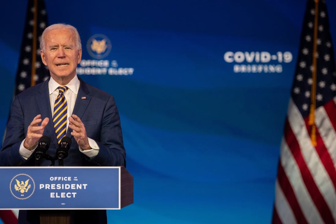 US President-elect Joe Biden delivers a briefing on his Covid-19 strategy for the US on December 29, 2020. Photo: AFP