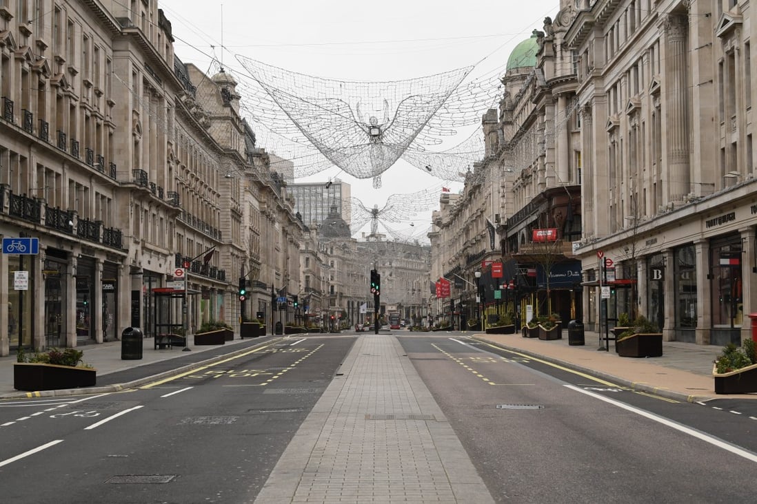 Regent Street in London sits empty during what would normally be a busy Boxing Day holiday. Photo: DPA