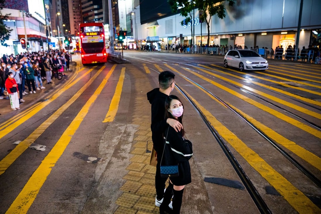 People wait to cross the road in Hong Kong on December 20. The city must make a new start, and Carrie Lam’s top priority for 2021 must be to help every Hongkonger survive the year. Photo: SOPA Images via ZUMA Wire/dpa
