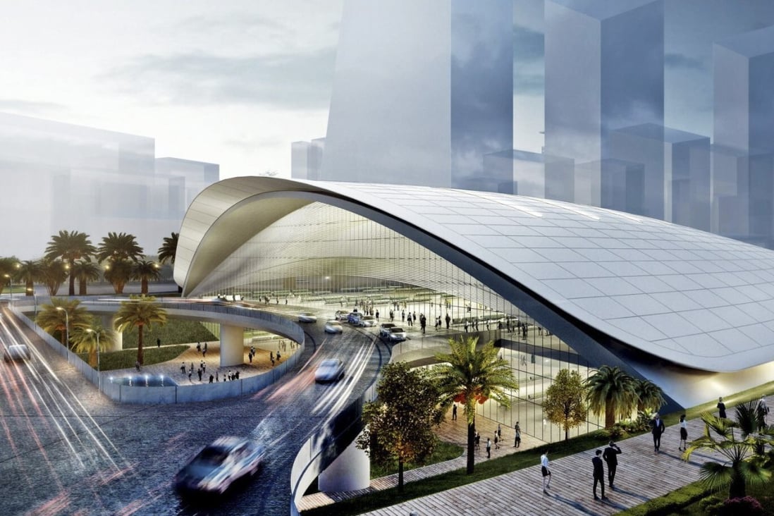 Singapore had planned for a futuristic-looking high-speed rail terminus in Jurong East. Illustration: SCMP