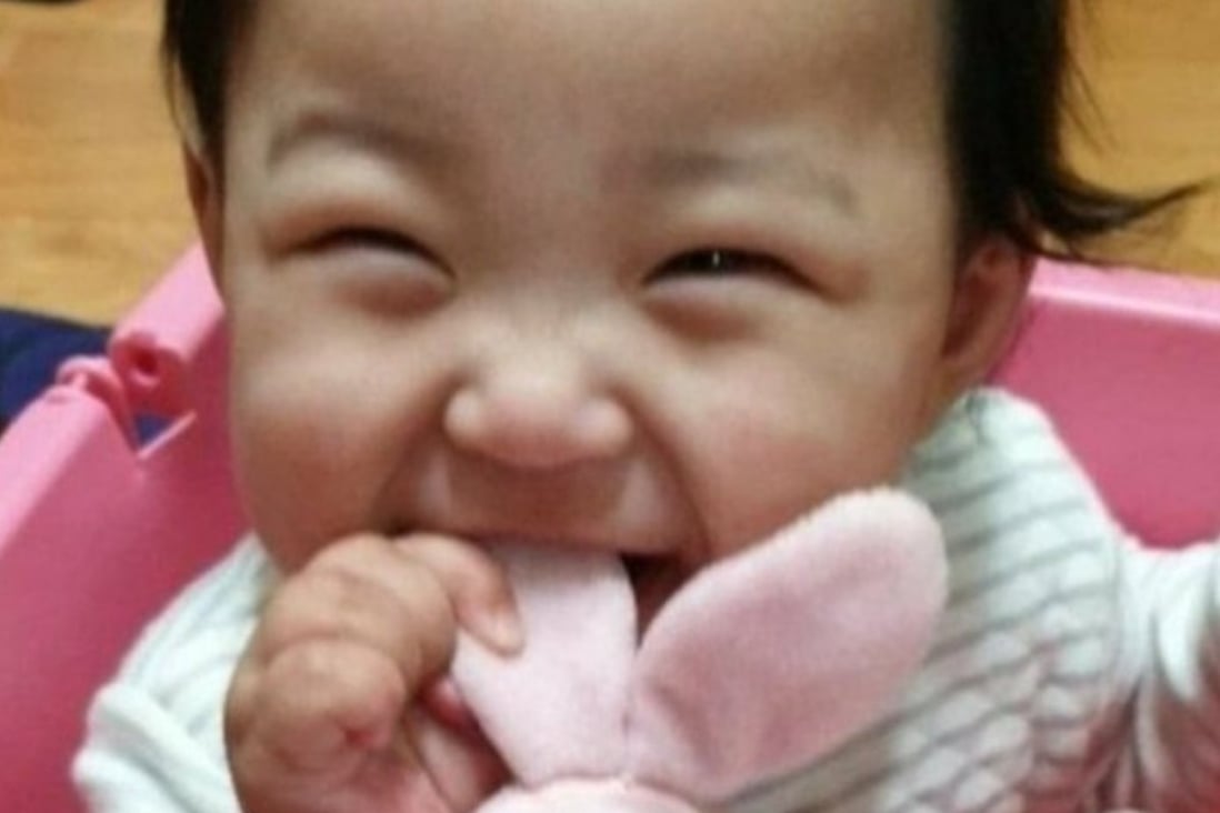 Baby Jeong-in, who died in October. Her adoptive parents have been charged with child abuse in connection with her death, and an investigative TV show at the weekend revealed details about the case. Following its broadcast, South Korean celebrities took to social media to raise awareness of the case. Photo: courtesy Twitter