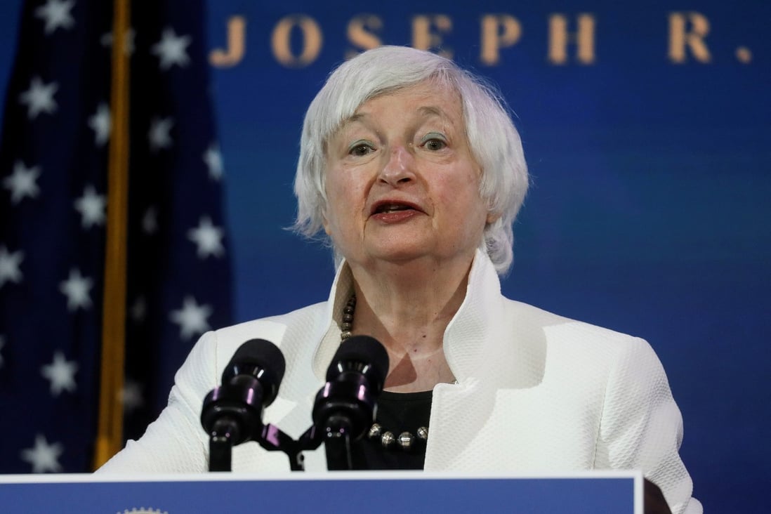 Janet Yellen, US President-elect Joe Biden‘s nominee to be Treasury secretary, speaks as Biden announces nominees and appointees to serve on his economic policy team, at his transition headquarters in Wilmington, Delaware, on December 1. Photo: Reuters