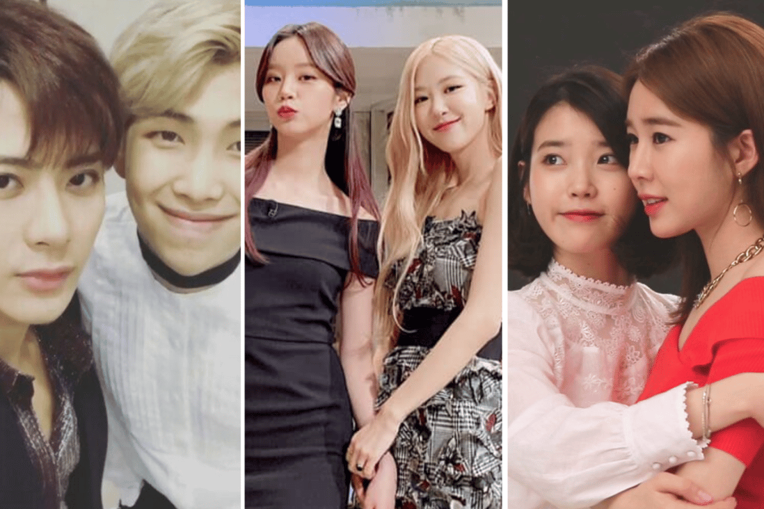 K-pop besties: Jackson and RM, Hyeri and Rosé, IU and Yoo In-na. Photos: @jacksonwang852g7; @hyeri_0609/Instagram, @iuxdean/Twitter