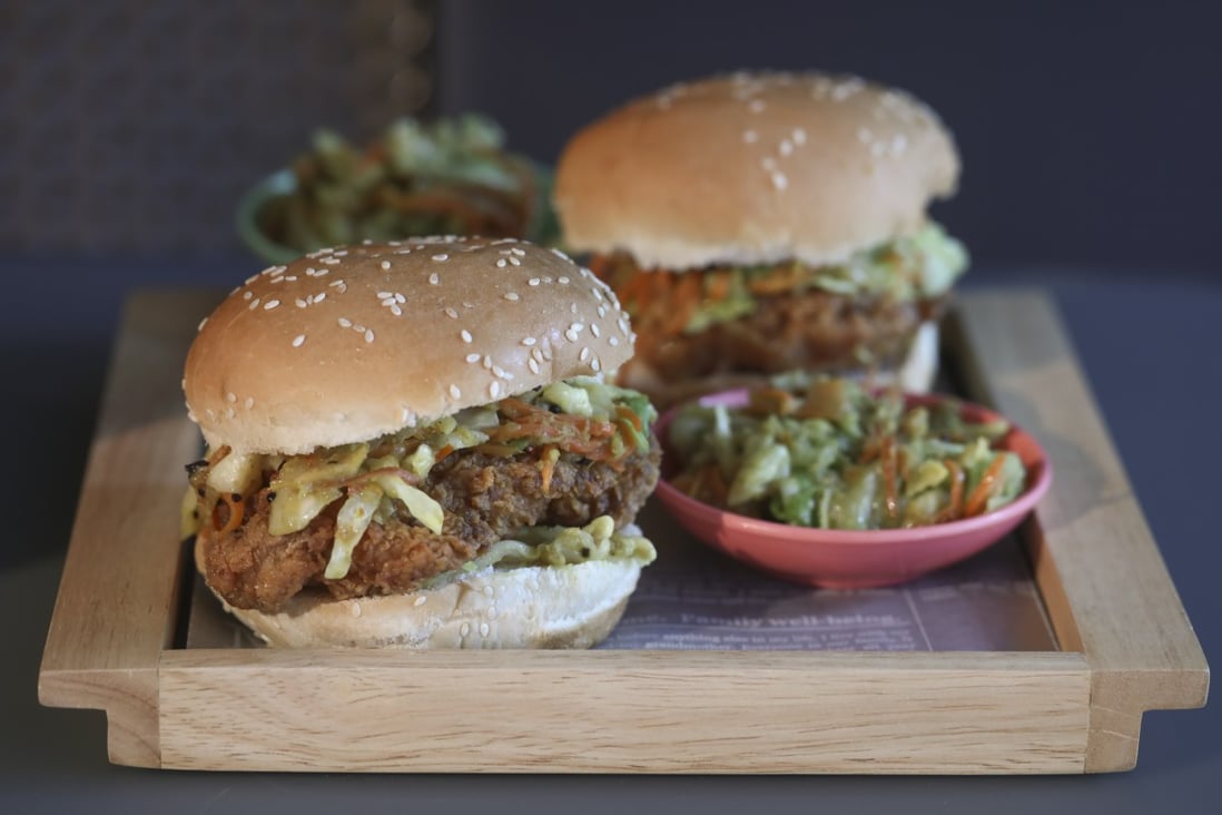 Susan Jung’s sambal belacan and coconut milk fried chicken sandwiches with acar slaw. Photography: SCMP / Jonathan Wong. Styling: Nellie Ming Lee. Kitchen: courtesy of Wolf at House of Madison