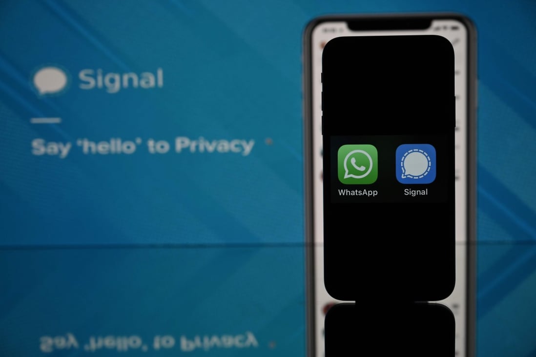 Messaging app Signal’s new installs are surging after rival WhatsApp updated its privacy terms. Photo: AFP