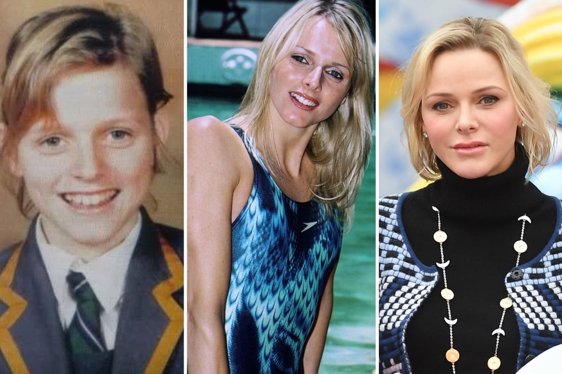 Princess Charlene of Monaco, from then to now. Photos: @flowers55/Pinterest, Getty