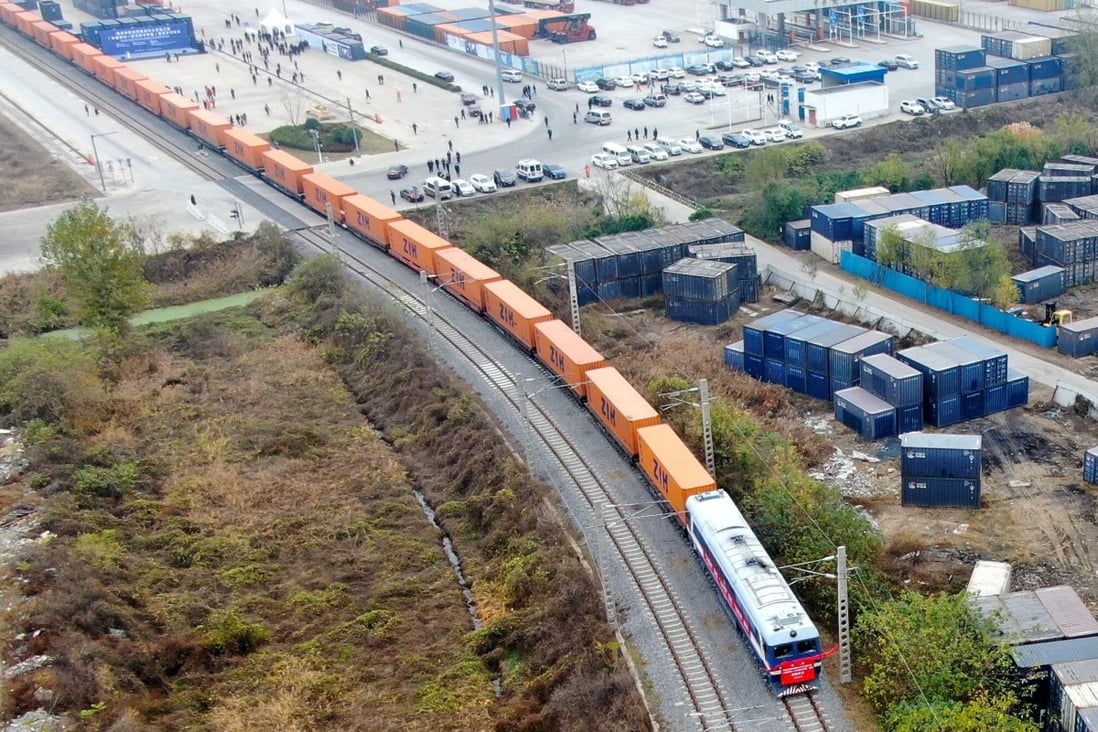 A China-Europe goods train bound for Helsinki, Finland, departs from Putian Station in Zhengzhou, central China’s Henan province. There will be attempts to derail the EU-China investment agreement on its path to ratification, and China must tread carefully. Photo: Xinhua