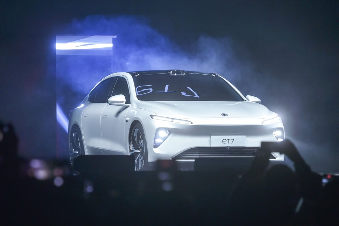 Chinese electric car manufacturer NIO’s ET7 sedan. Photo: AFP
