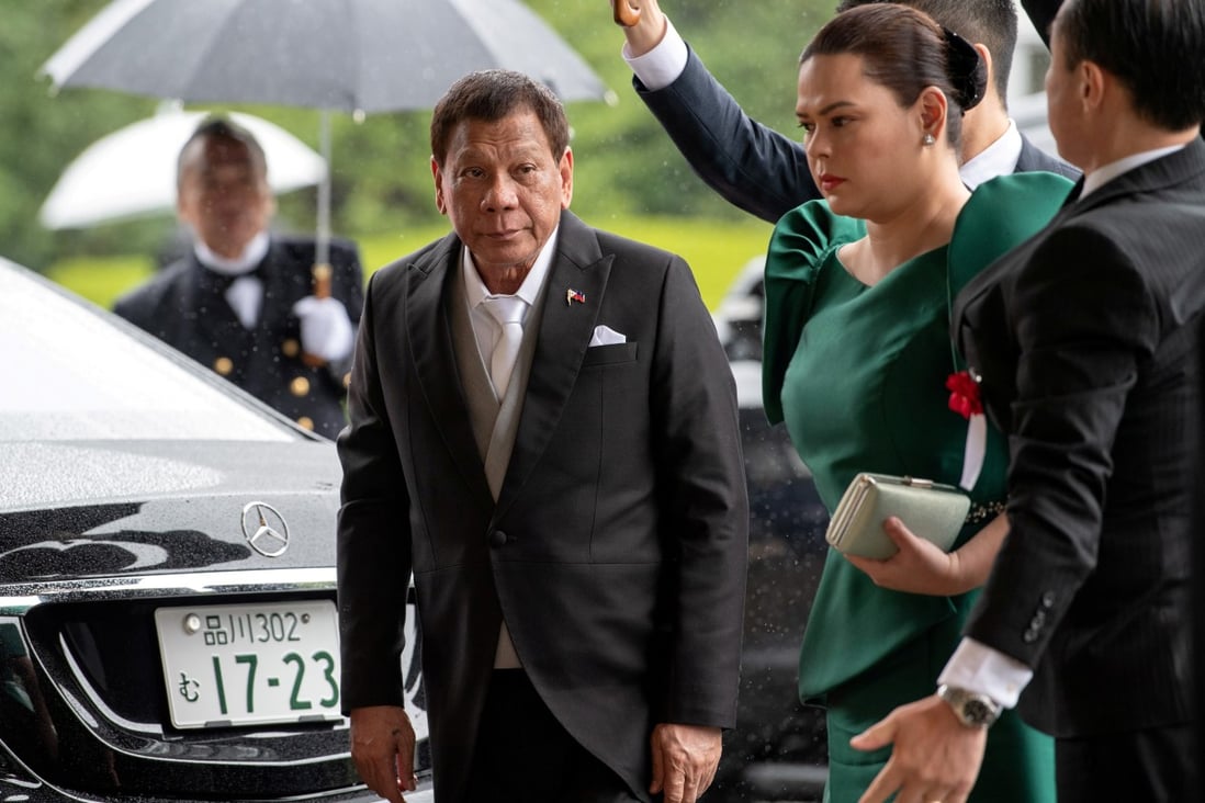 Philippines President Rodrigo Duterte with his daughter, Sara Duterte-Carpio. Photo: Reuters