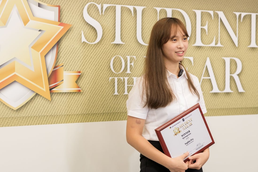 Winner of the Student of the Year Awards in the Sportsperson category Sophia Wu. Photo: Kwok Wing-hei