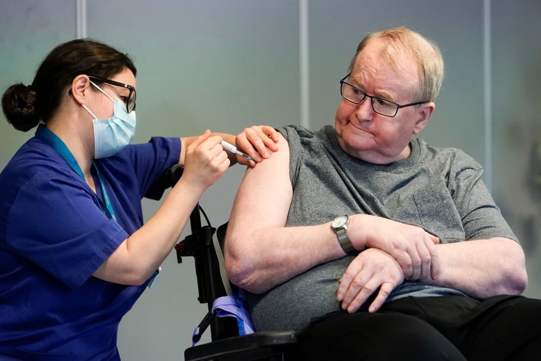 Svein Andersen, a 67-year-old resident of a care home, was the first person in Norway to receive the Pfizer-BioNTech vaccine on December 27. Photo: AFP