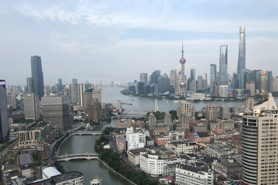 A view of Shanghai’s skyline with the Suzhou Creek in the foreground and China’s tallest building in the background on August 28, 2018. Photo: Winnie Chung
