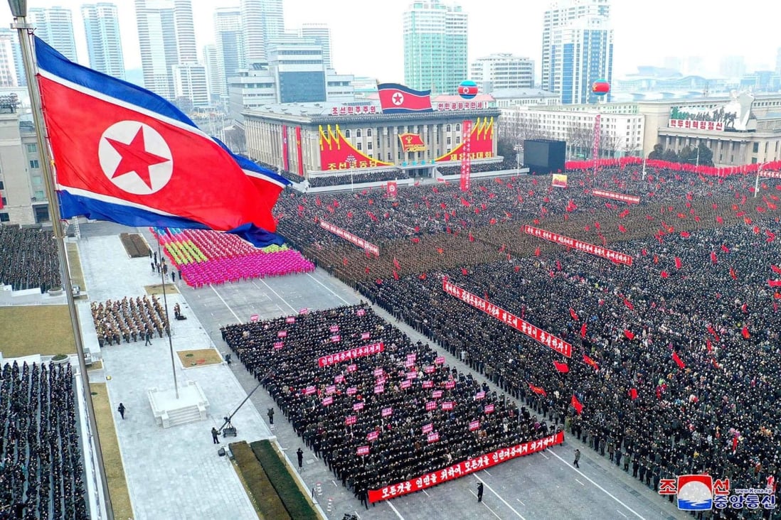 A mass rally held in Pyongyang during the 8th Congress of the Workers’ Party of Korea. Photo: AFP