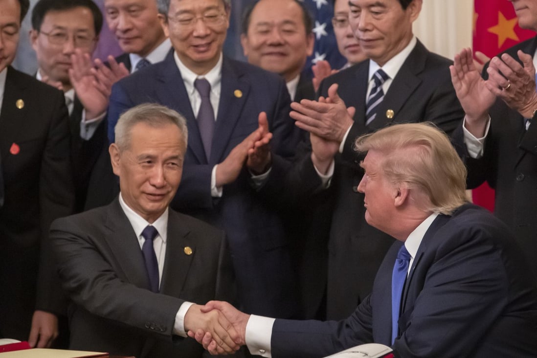The United States and China signed their phase-one trade deal in January 2020. Photo: EPA-EFE