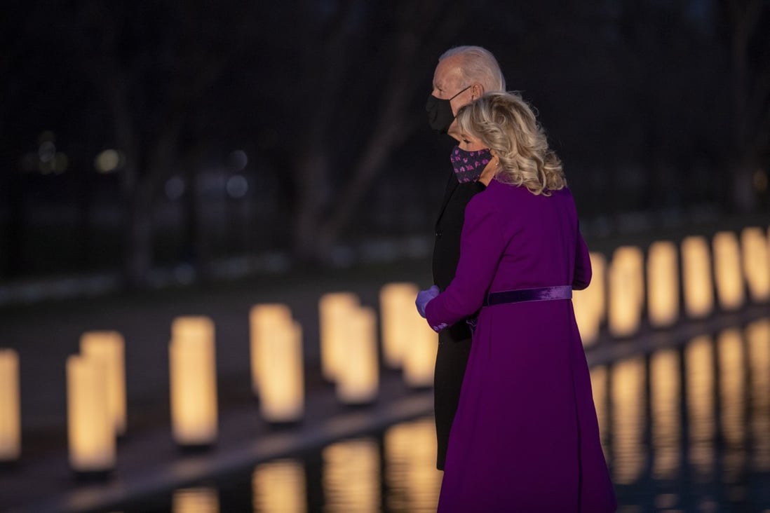US president-elect Joe Biden and Dr Jill Biden take part in a memorial event for victims of Covid-19 in Washington on Tuesday. Photo: EPA-EFE