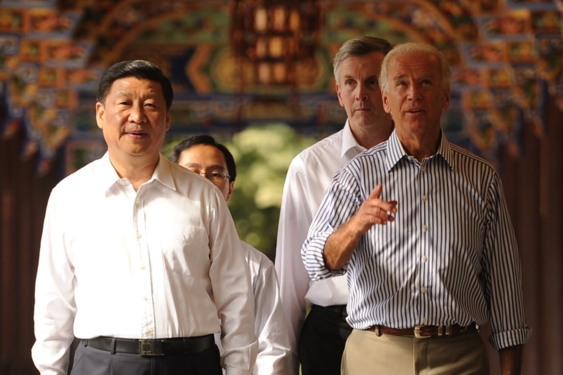 Future presidents Xi Jinping and Joe Biden outside Chengdu in China’s southwestern province of Sichuan in August, 2011. Photo: AFP