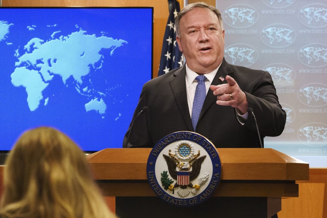 Former secretary of state Mike Pompeo is one of 28 people sanctioned by Beijing on Wednesday. Photo: AP