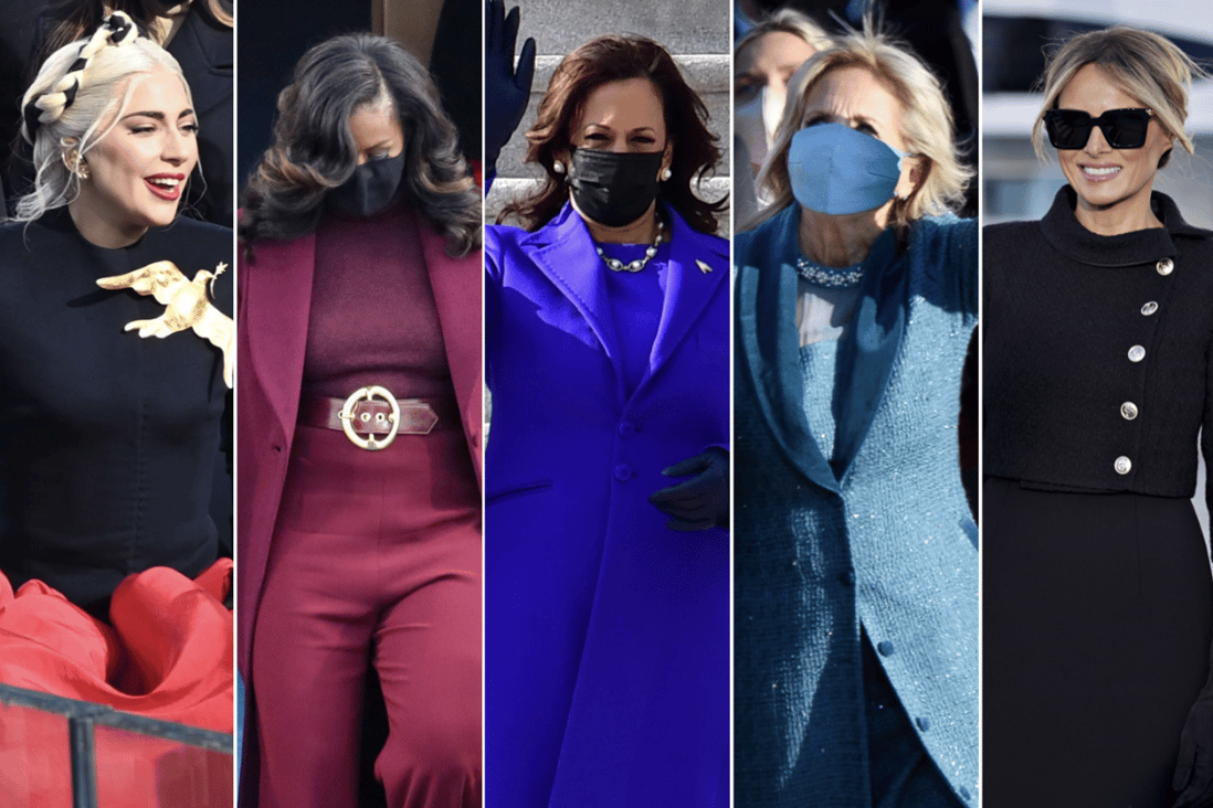 The inauguration outfits of Lady Gaga, Michelle Obama, Vice-President Kamala Harris, First Lady Jill Biden and Melania Trump. Photos: AFP, TNS, EPA-EFE