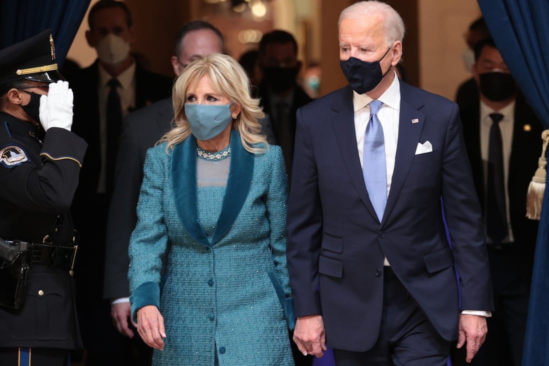 US President Joe Biden and First Lady Jill Biden attend the presentation of gifts ceremony in the Capitol Rotunda after Biden’s inauguration. Photo: AFP