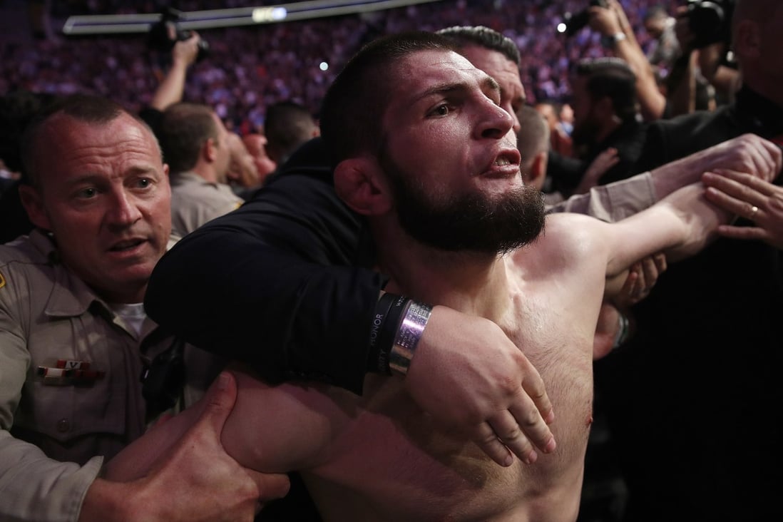 Khabib Nurmagomedov is rumoured to be watching UFC 257 in person and arch nemesis Conor McGregor. Photo: AP