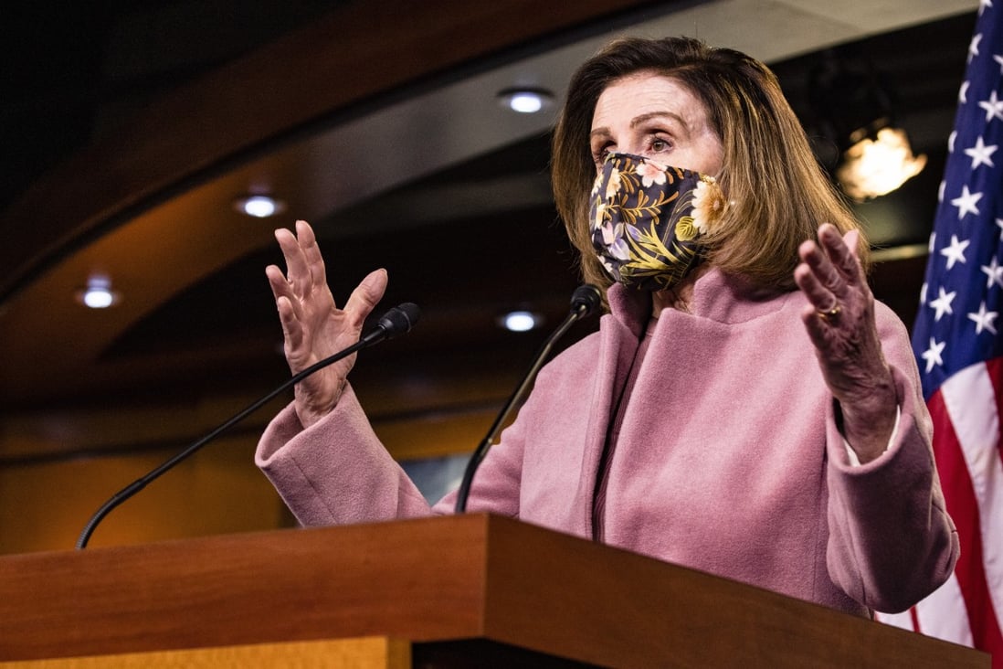 House Speaker Nancy Pelosi plans to send the article of impeachment against Donald Trump to the Senate on Monday. Photo: EPA