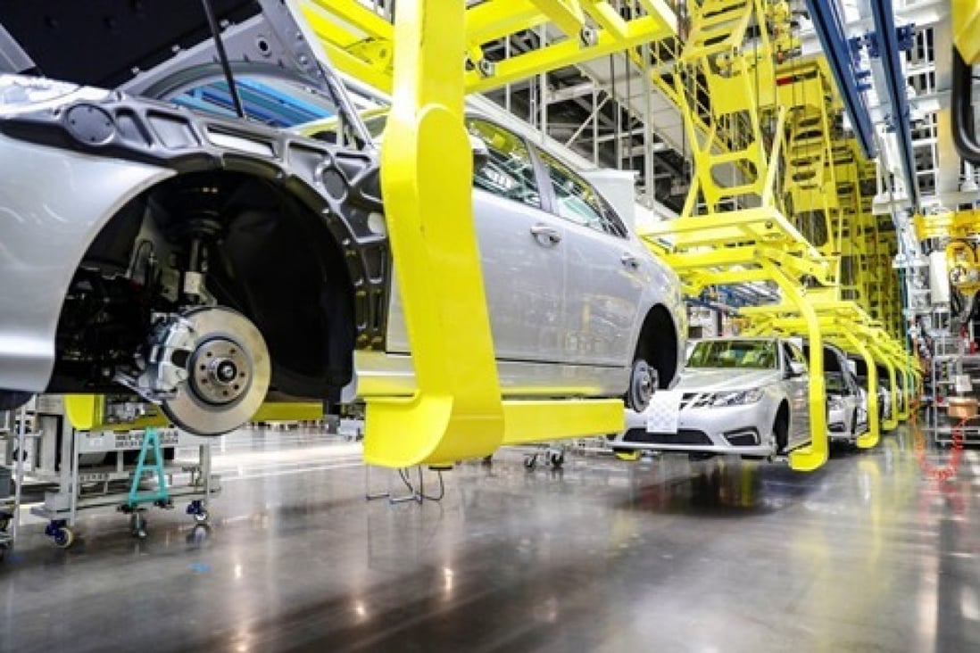 China Evergrande puts its first model of electric car into production in its Tianjin factory. Photo: Handout.