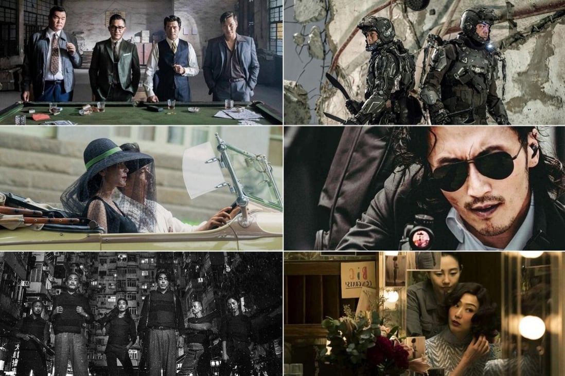 Six Hong Kong films to look forward to in 2021, clockwise from top left: Theory of Ambitions, Warriors of Future, Raging Fire, First Night Nerves, Sons of the Neon Night and Love After Love. Photos: Handouts, One Cool Pictures, Emperor Motion Pictures