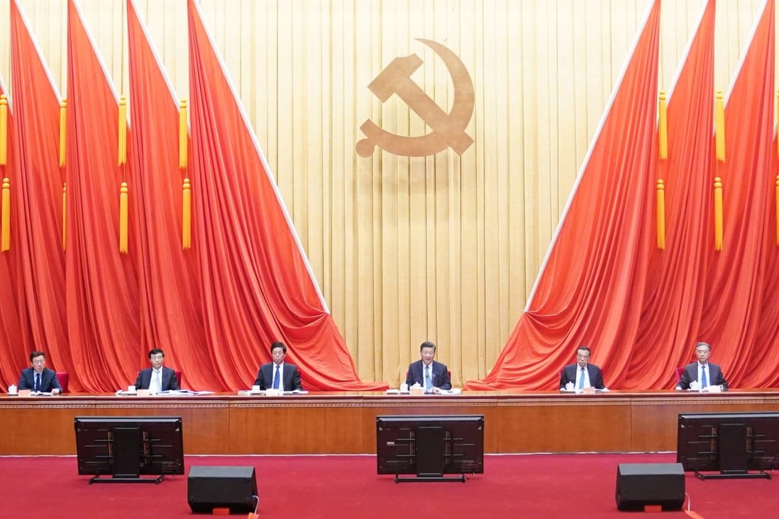 President Xi Jinping (centre) addresses the meeting in Beijing on Friday. Photo: Xinhua