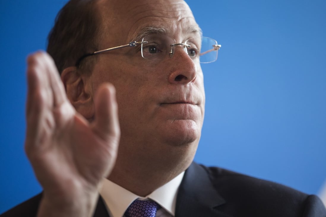 Larry Fink, chairman and CEO of BlackRock, said the coronavirus pandemic drove the world’s biggest asset manager to confront the threat of climate change ‘more forcefully’. Photo: Bloomberg