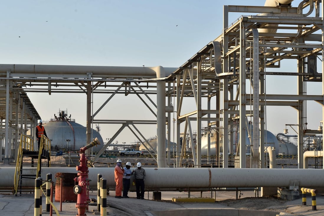 Employees work on Saudi Aramco’s Abqaiq oil processing plant in Saudi Arabia on September 20, 2019. Photo: AFP