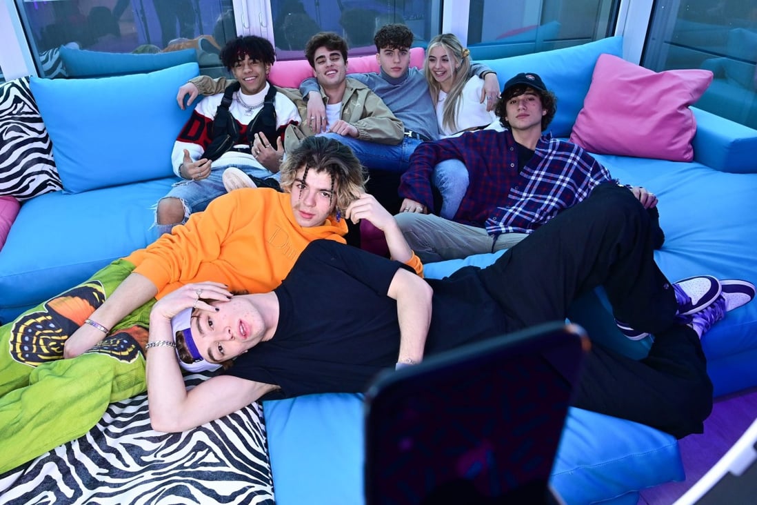 Italian TikTok influencers relax in the Defhouse in Milan, Italy. All the influencers live on site, although the address remains a closely guarded secret. Photo: AFP