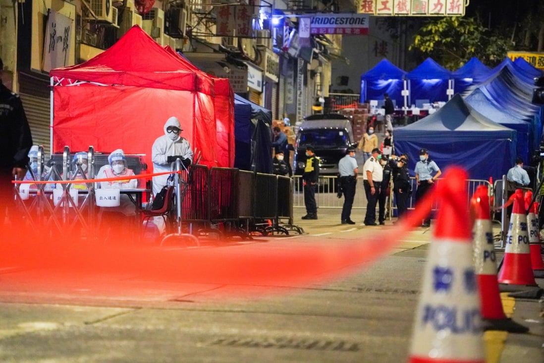 Buildings in North Point were placed under overnight lockdown on Thursday. Photo: Felix Wong