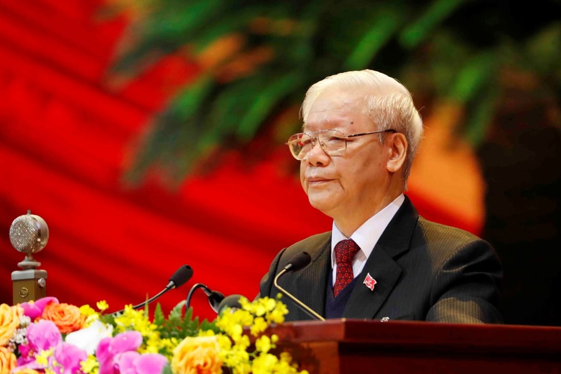 Vietnam's General Secretary of the Communist Party Nguyen Phu Trong pictured at the ruling Communist Party’s 13th National Congress on Tuesday. Photo: VNA Handout via Reuters