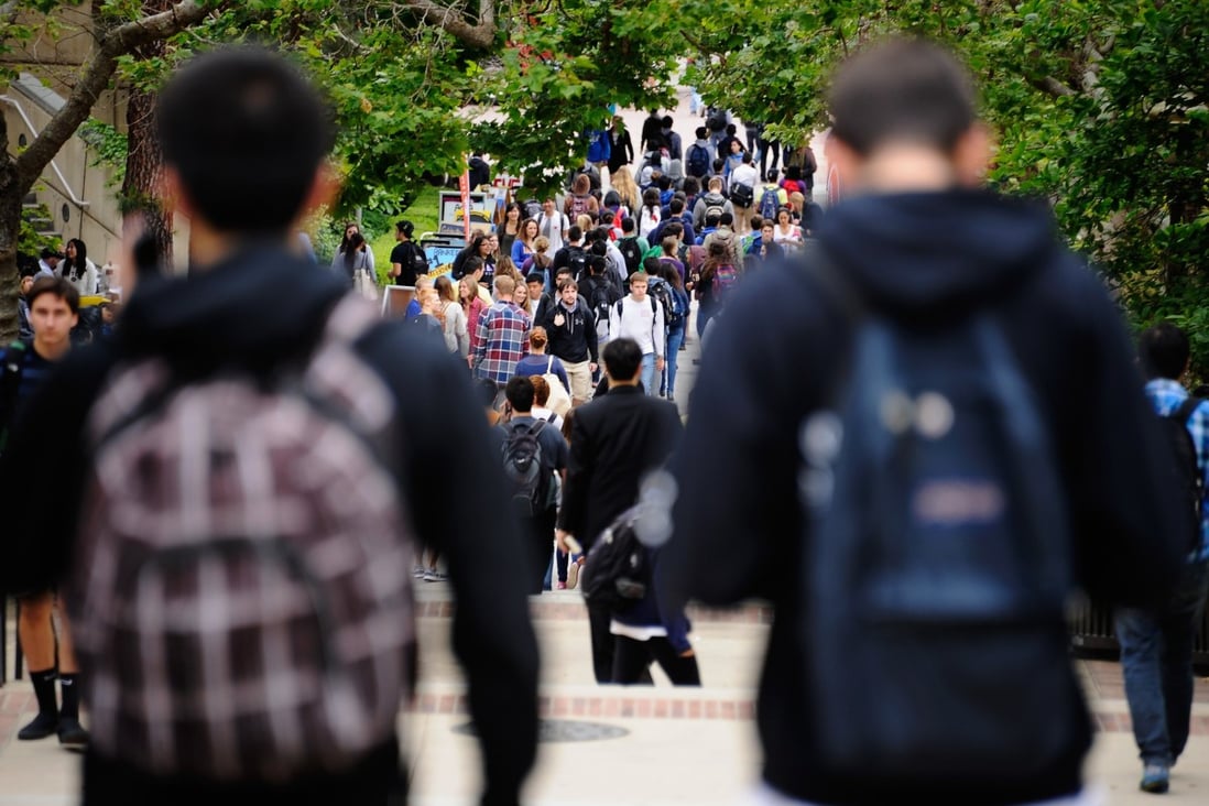 There were 19.7 million college and university students in the US as of the fall semester last year. (Above) students on the campus of UCLA in Los Angeles. Photo: AFP