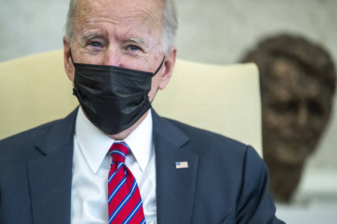 US President Joe Biden attends an economic briefing in the White House. Under Biden, a less confrontational approach to US trade with China would help stabilise exchange rate tensions. Photo: EPA-EFE
